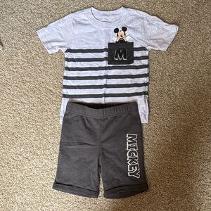 Disney Gray and Black Mickey Mouse Kids Matching Set